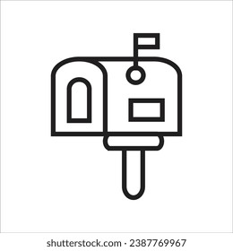 línea de icono de vector de cuadro de correo nueva
