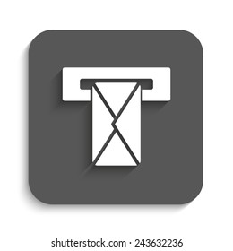 Mail box - vector icon with shadow on a grey button