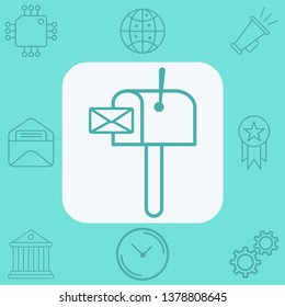 Mail box vector icon sign symbol