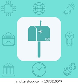 Mail box vector icon sign symbol