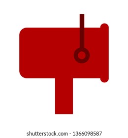 Mail box vector illustration in the flat style. red mail box for envelopes isolated from background