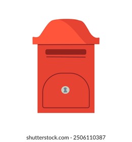 Ilustración vectorial de buzón en estilo plano. Caja de correo Doodle aislada en el fondo blanco para el Anuncio del logotipo u otros usos del diseño.