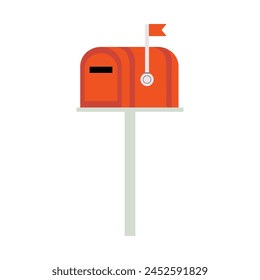 Ilustración vectorial del buzón.  Buzón. Fondo blanco aislado. 