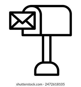 Diseño de iconos de línea de Vector de cuadro de correo