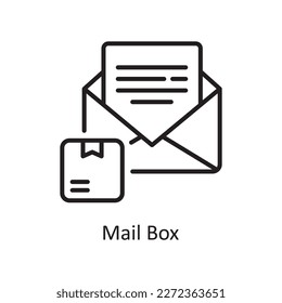 Mail Box Vektorgrafik Symbol Design Illustration. Logistiksymbol auf weißem Hintergrund EPS10-Datei