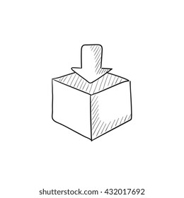 Mail box vector sketch icon isolated on background. Hand drawn Mail box icon. Mail box sketch icon for infographic, website or app.