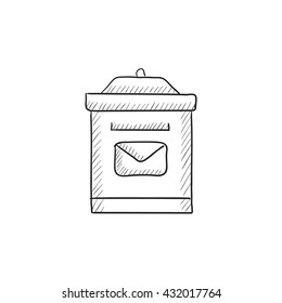 Mail box vector sketch icon isolated on background. Hand drawn Mail box icon. Mail box sketch icon for infographic, website or app.