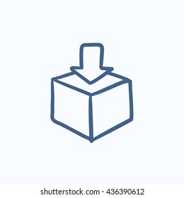Postfach, Vektorgrafik Symbol einzeln auf Hintergrund. Handgezeichnetes Postfach-Symbol. E-Mail-Box-Sketch-Symbol für Infografik, Website oder App.