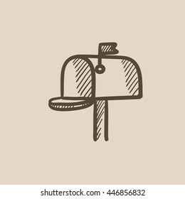 Mail box vector sketch icon isolated on background. Hand drawn Mail box icon. Mail box sketch icon for infographic, website or app.