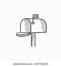 Mail box vector sketch icon isolated on background. Hand drawn Mail box icon. Mail box sketch icon for infographic, website or app.