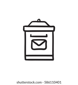 Mail box vector sketch icon isolated on background. Hand drawn Mail box icon. Mail box sketch icon for infographic, website or app.