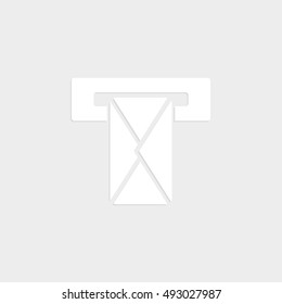 Mail box - white vector  icon with shadow