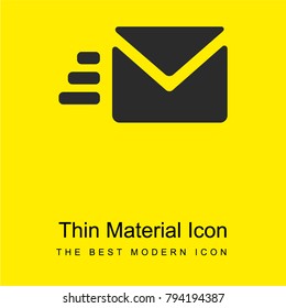 Mail bright yellow material minimal icon or logo design