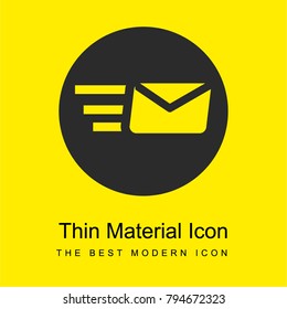 Mail bright yellow material minimal icon or logo design