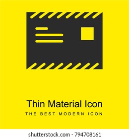 Mail bright yellow material minimal icon or logo design