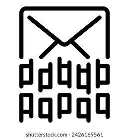 Mail broken access icon outline vector. Signal entry passcode. Computer erase