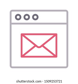 mail browser colour line vector icon