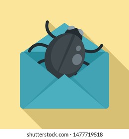 Mail bug icon. Flat illustration of mail bug vector icon for web design