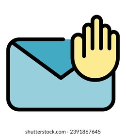 Mail bully icon outline vector. Violence abuse. Bad kid color flat
