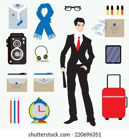 Mail business items set. Vector. Eps 10.