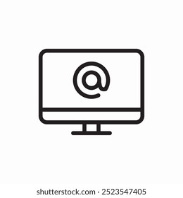 mail button on pc icon sign vector