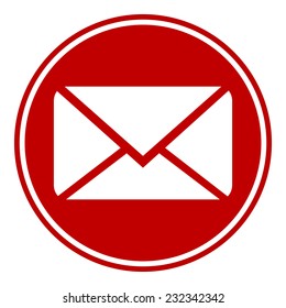 Mail button on white background. Vector illustration.