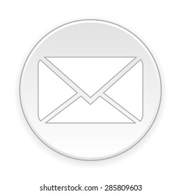 Mail button on white background. Vector illustration.
