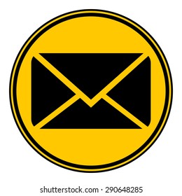 Mail button on white background. Vector illustration.