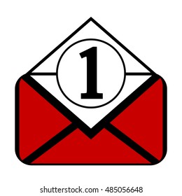 Mail button on white background. Vector illustration.