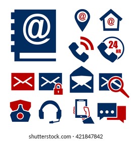 mail and call icon set