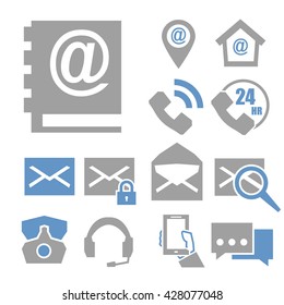 mail and call icon set