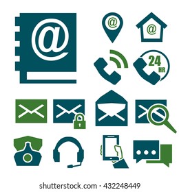 mail and call icon set