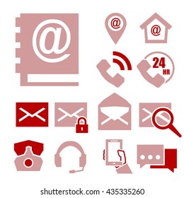 mail and call icon set