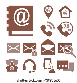 mail and call icon set