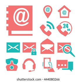mail and call icon set