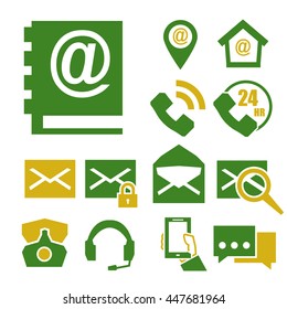 mail and call icon set