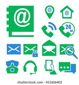 mail and call icon set