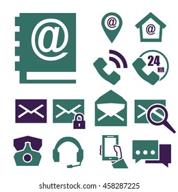 mail and call icon set