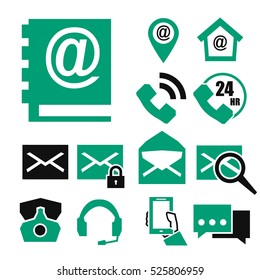 mail and call icon set
