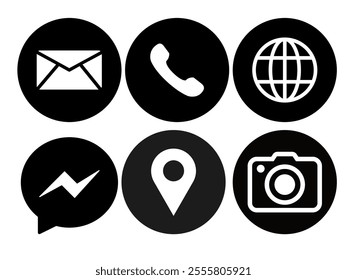 Mail, Call ,Internet, Location and messenger Icon