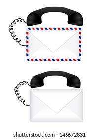 mail call over white background vector illustration