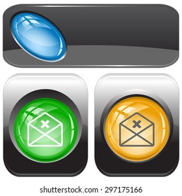 mail cancel. Vector internet buttons.