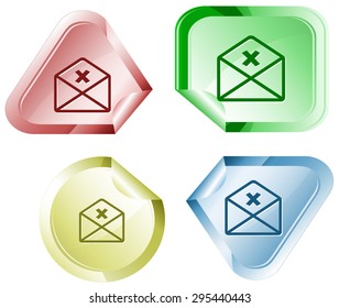 mail cancel. Vector sticker.