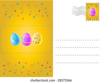 Mail, card for easter. Vector. Easy to edit.See more easter cards in my portfolio.