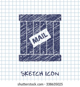 mail cargo vector sketch icon 