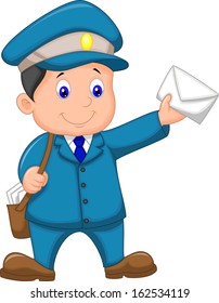 Mail carrier with bag and letter