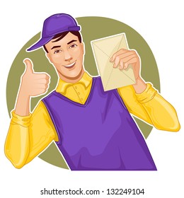 Mail carrier with a letter