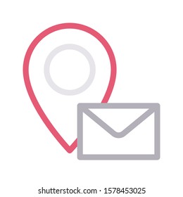 mail center vector color line icon 