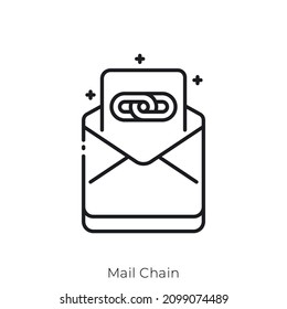 Mail Chain icon. Outline style icon design isolated on white background