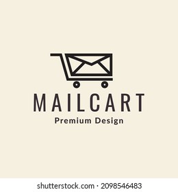 mail with chart trolley logo symbol icon vector graphic design illustration idea creative